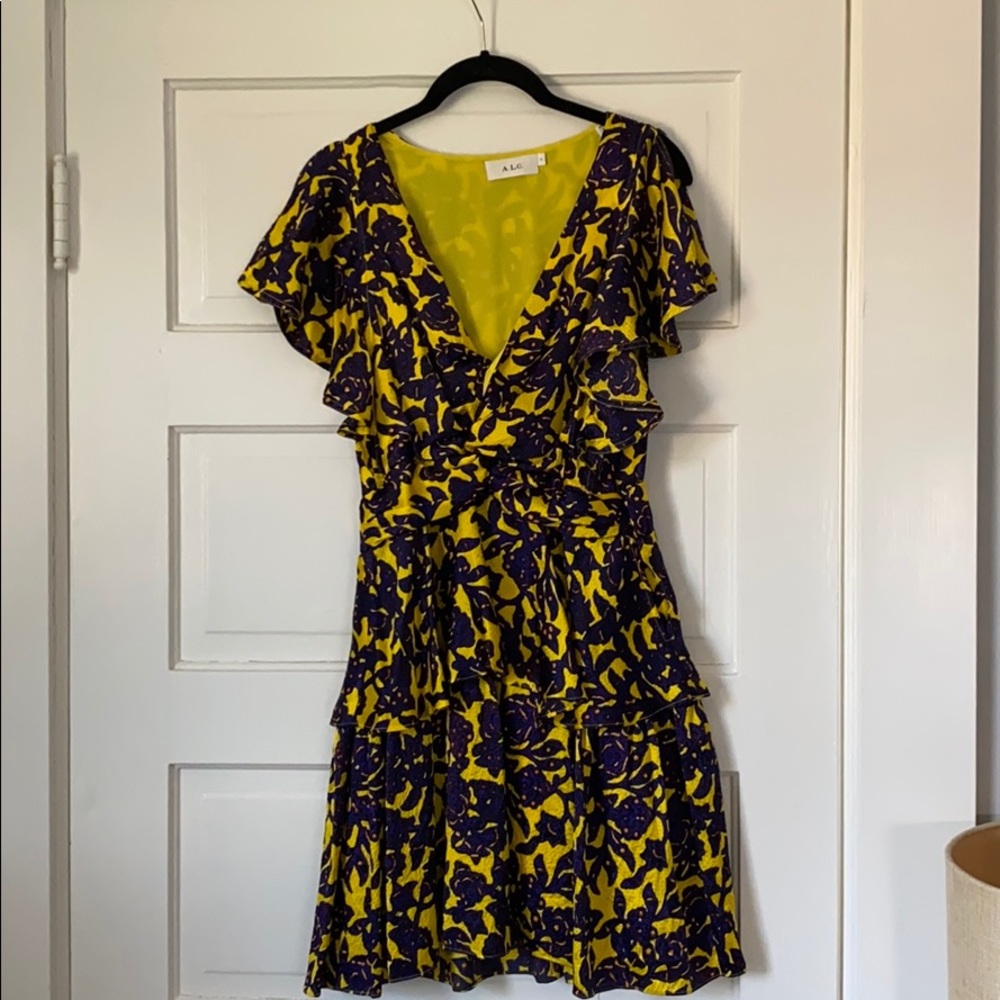 ALC Viera print silk dress
